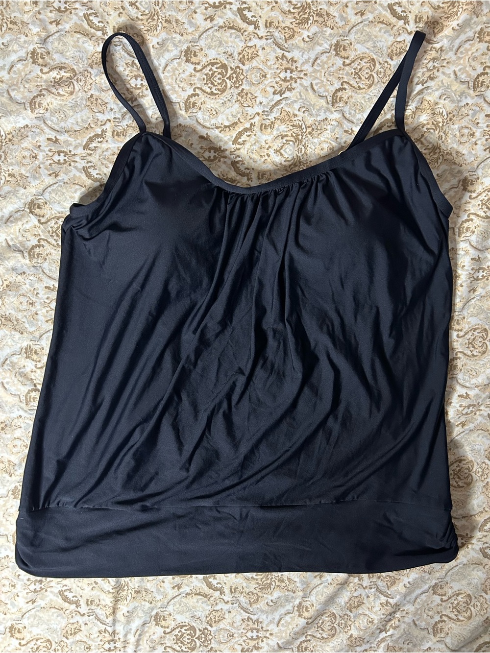 Time and Tru Black Women's Lightweight Camisole bathing suit top